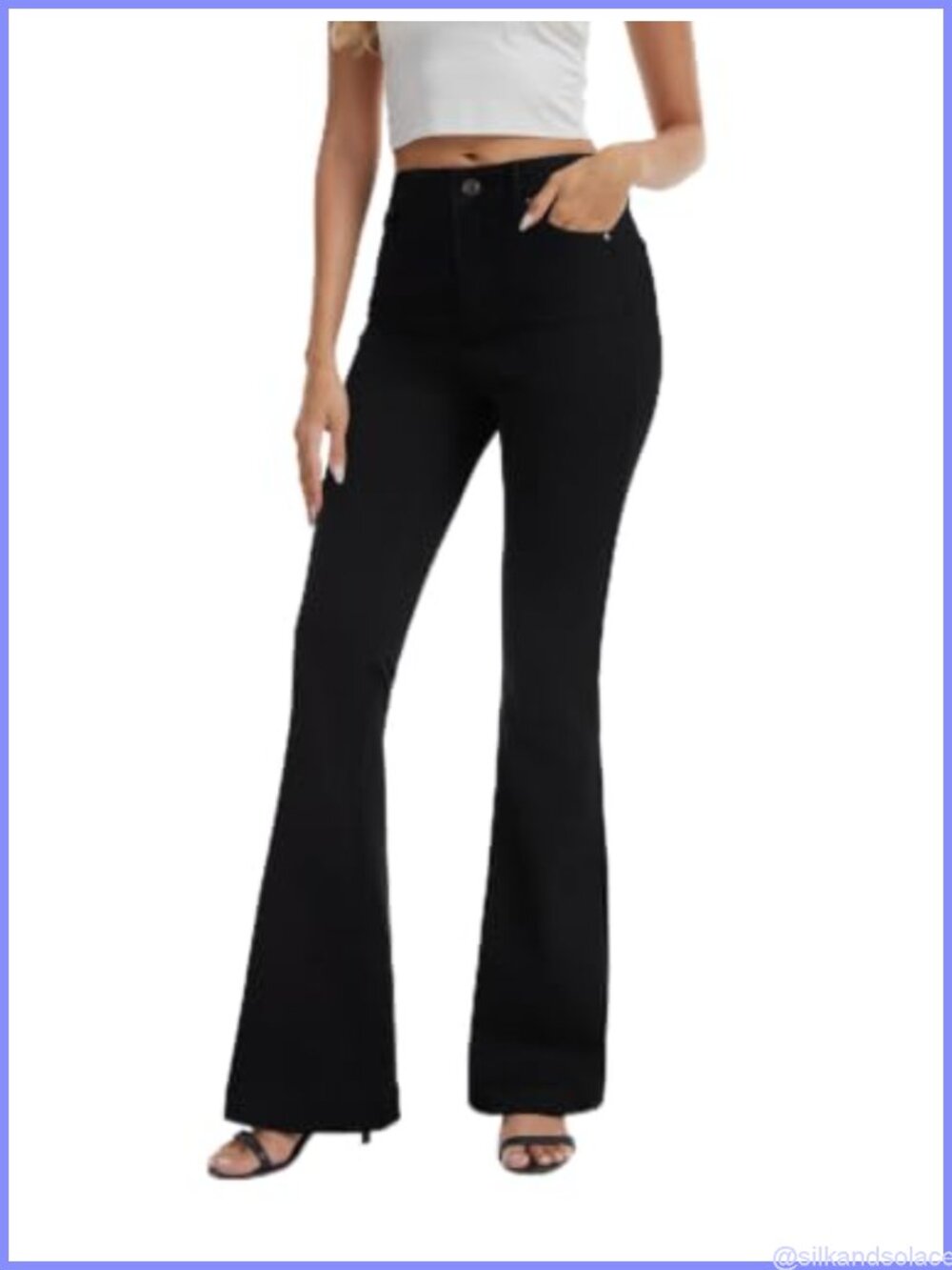 Curvy High Rise Bootcut Flare Wide Hem Stretch Denim Jeans